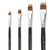 Grainer Brush Set, Texture Paint Brushes for Acrylic, Watercolor &amp; Oil | Comb Paint Brush for Fur, Hair, Grass, Wood Grain &amp; Feather Effects &bull; Filbert Grainer Design &bull; Korean Synthetic Nylon