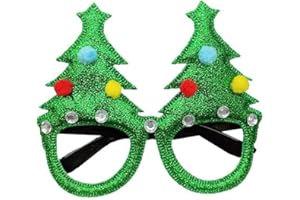 LKQBBSZ Christmas Glasses Party Decor, Christmas Glitter Party Glasses Frames Xmas Costume Eyeglasses Christmas Party Eyewear for Holiday Party Supplies