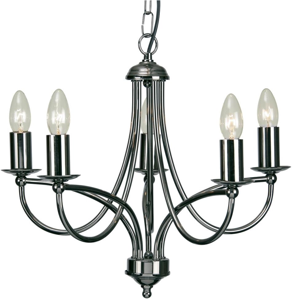 Loop 5 Light Ceiling Fitting Black Chrome Finish Amazon.co.uk Lighting