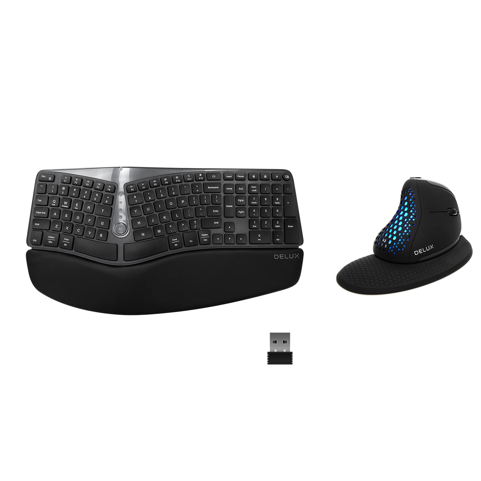 Mua DeLUX Wireless Ergonomic Keyboard Mouse Combo, Split Ergo Keyboard