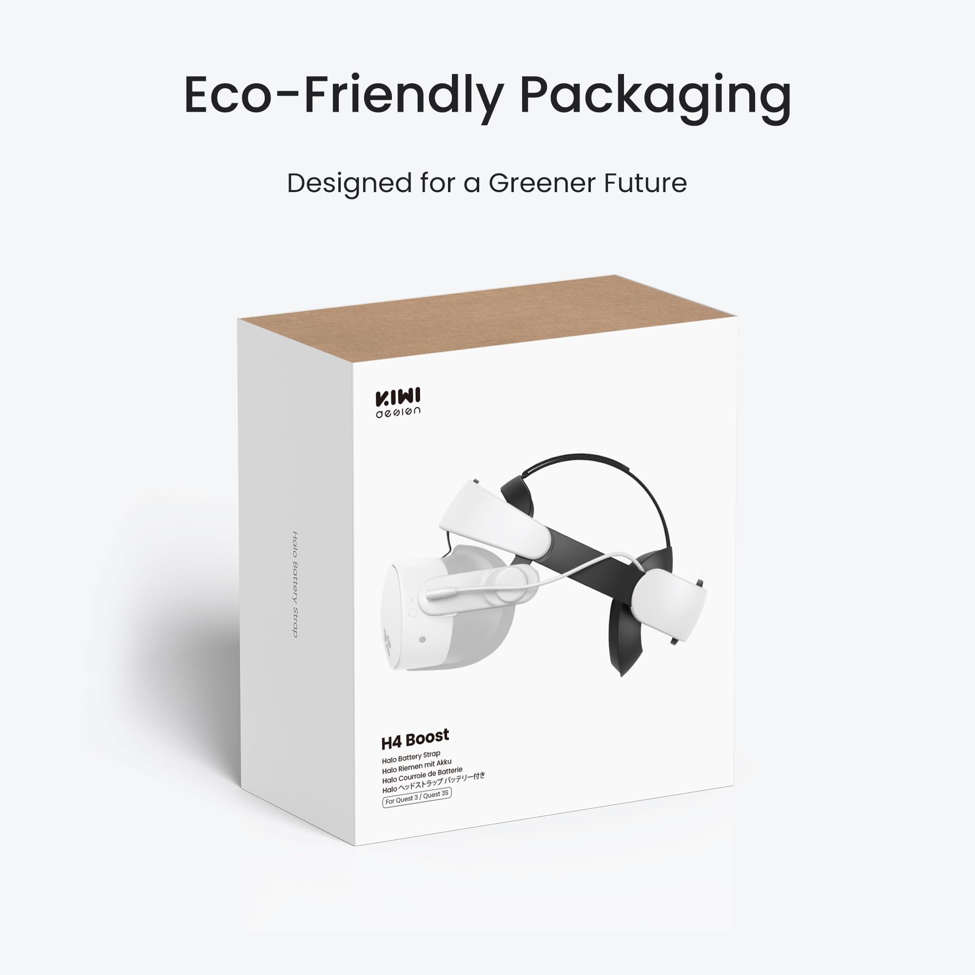 KIWI design H4 Boost Comfort Battery Head Strap Accessories for Meta/Oculus Quest 3/3S, Dual Fast Charge The VR Headset and Battery Strap in 2.5h, Halo Strap Reduce Facial Pressure, Not for Quest 2