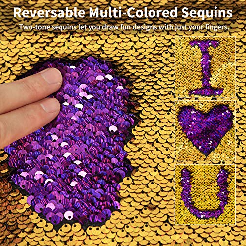 image for YaNovate Sequin Bags Mermaid Sequin Drawstring Bags Reversible Glitter