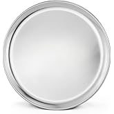 New Star Foodservice Restaurant-Grade Aluminum Pizza Pan/Tray, Wide Rim, 12 Inch, Pack of 6