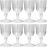 Clear Plastic Wine Glasses (5.5 Oz) 8 Count - Premium Quality, Perfectly Sized & Disposable - Great For Parties & Events