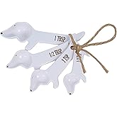 Dachshund Measuring Spoons Set - Unique Dog Measuring Spoons Ceramic Dachshund Decor - Weiner Dog Gifts for Women - Cute Kitchen Accessories Baking Gifts - Fun Daschund Measure Spoon Items (Set of 5)