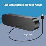 YYV USB Computer Speakers Portable Soundbar with Volume Mute USB Powered view 7