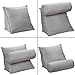 Halovie Adjustable Back Wedge Cushion Pillow 18.5*17.7*9inch Sofa Bed Office Chair Rest Cushion Neck Support Pillow Pearl Wool (Gray)