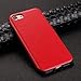 TENDLIN iPhone 7 Case Leather Back Flexible TPU Silicone Hybrid Soft Slim Case for iPhone 7 (Red)