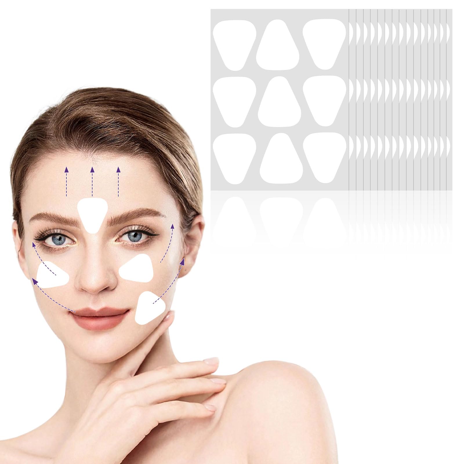 LOPHE Triangle Wrinkle Patches, Anti Wrinkle Facial Patches, Anti Wrinkle Tape, Wrinkles treatment, Forehead Lines Age Lines Resistant Wrinkle Remover Strips, 288Pcs