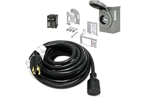 LIFTCHARGER 30 Amp Generator to House Hook-up Kit for Square D Homeline 150/200/225 Amp Load Center, Including Generator Cord,Power Inlet Box,Panel Interlock Kit and Circuit Breaker (25 Ft Gen Cord)