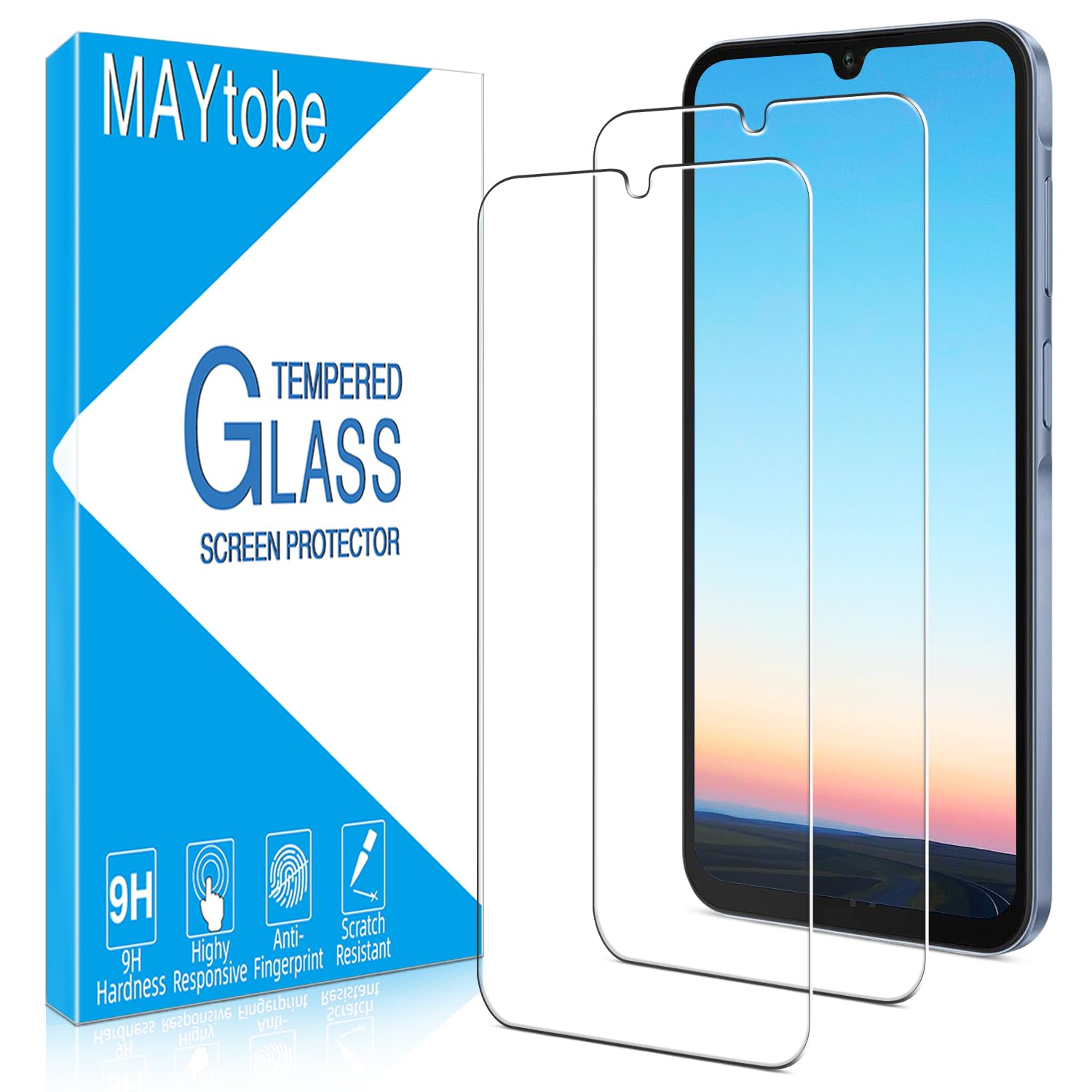 MAYtobe [2-Pack Screen Protector Designed for Samsung Galaxy A17 5G / A16 5G Tempered Glass, Bubble Free, Anti Scratch, Easy to Install