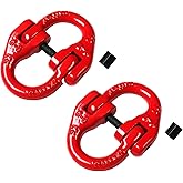 QFhuahang G80Alloy Steel Hammerlock Coupling Link Connecting Link, 1/4", Red Painted, 2645 lbs Working Load Limit, 2 Pack