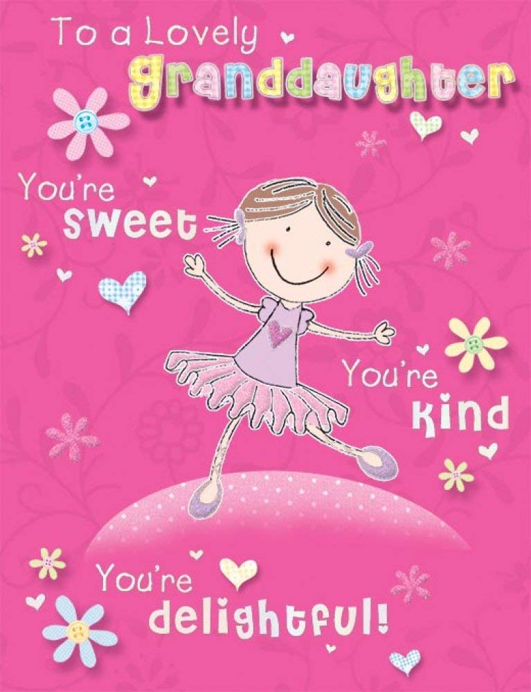 Piccadilly Greetings Cute Birthday Card Granddaughter - 8 x 6 inches