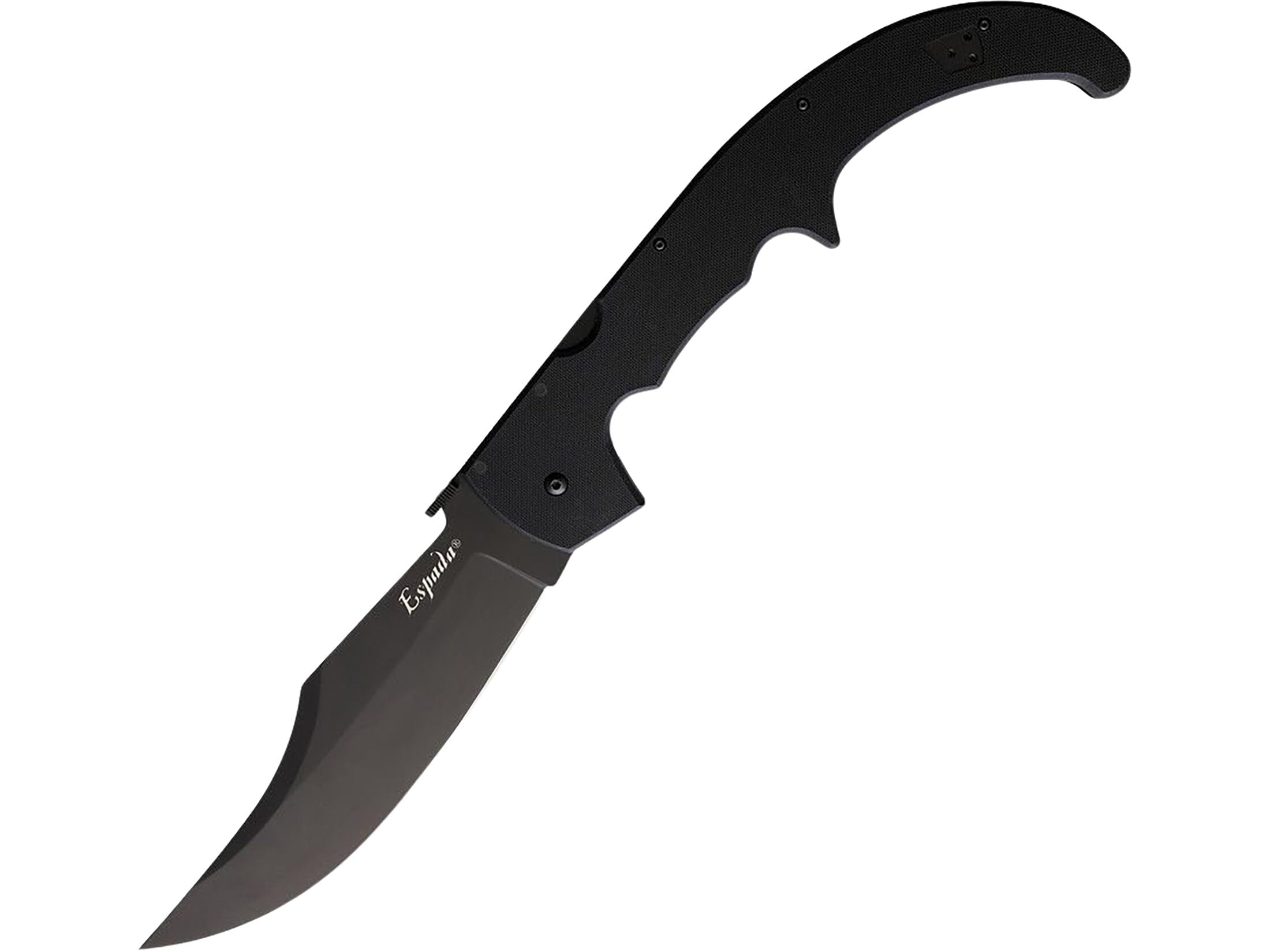 Cold Steel Espada XL Navaja de bolsillo 7.5 Punta de clip AUS-10 Hoja negra Mango G-10 Negro