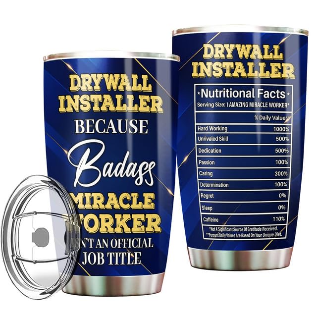 MONIZILUCKY Drywall Installer Tumbler Stainless