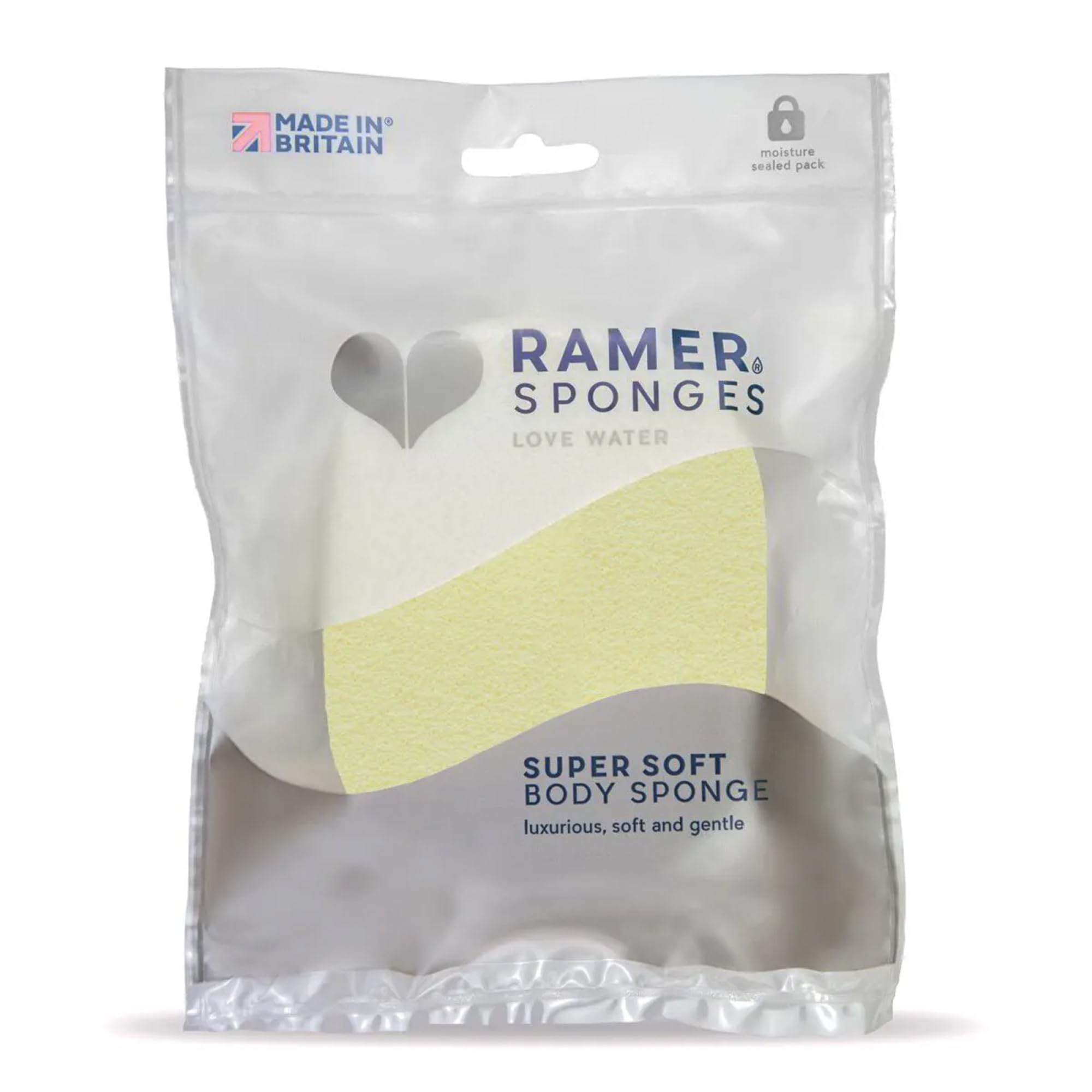 Ramer Shower Sponge - Super Soft Body Sponge Small (Yellow