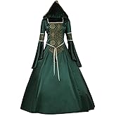 CosplayDiy Women's Medieval Hooded Fancy Dress Victorian Costume