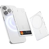 elago Clear Magnetic Slider Card Holder Compatible with MagSafe for iPhone - Secure Phone Wallet, Durable PC Construction, Damage Protection (Transparent)