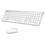 Keyboard and Mouse, Sonkir K-18 2.4GHz Ultra Thin Rechargeable Aluminum Full Siz
