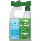 Maximum Green &amp; Growth Fertilizer High Nitrogen 28-0-0 Liquid Lawn Food Spray Spring &amp; Summer- Any Grass Type- Simple Lawn Solutions - Concentrated Quick &amp; Slow Release Attached Sprayer (32 Ounce)