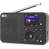 Ocean Digital WR-18 Handheld Portable Internet Radio, FM, Bluetooth Speaker, Micro SD, Rechargeable, 5 Preset Buttons, Dimmer