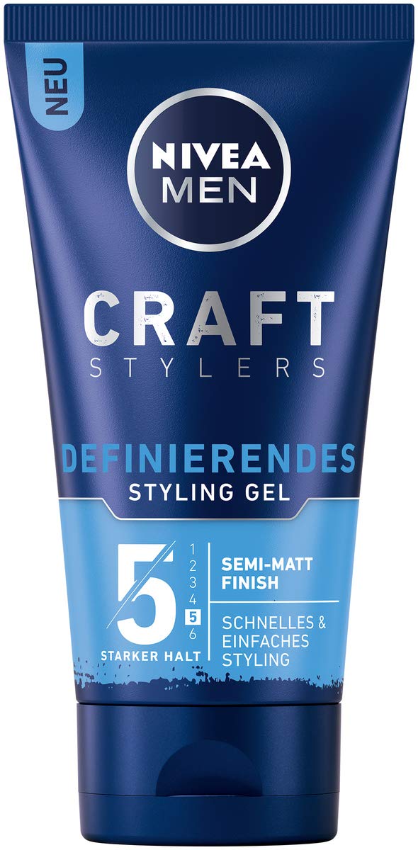 Nivea Men Craft Stylers Defining Styling Gel, Hair Gel with Semi-Matt Finish, Quick and Easy Hair Styling with Strong Hold, Pack of 1 (1 x 150 ml)