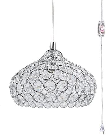 plug swag pendant chandelier crystal kiven cord light gold dimmer switch line lamp lighting