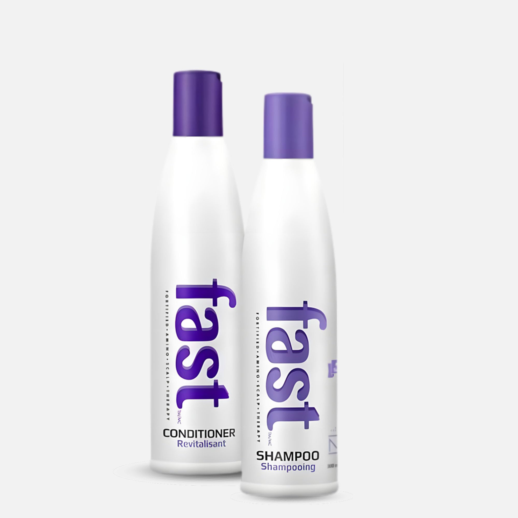 FAST Hair Growth Shampoo and Conditioner - Supercharges Growth for All Hair Types, Repairs Damaged Hair, Vegan, SLS/Paraben-Free, 1 Month Supply, 300ml x2
