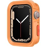 Amizee Rugged Case Compatible with Apple Watch Case Series 9/8/7 45mm SE 3/2/1 Series 6/5/4 44mm, Soft TPU Shockproof Bumper 