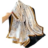 First Choose Silk Feeling Long Satin Scarf Fashion Beach Scarf Shawl Check Style Sunscreen Shawls Wraps-Lightweight Pattern