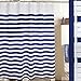 MangGou Fabric Shower Curtain,Nautical Stripes Shower Curtain Liner,Polyester Bathroom Curtain with 12 Hooks,Machine Washable,Navy Blue and White,72 x 72 inch