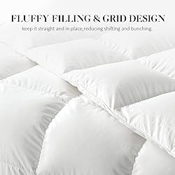 WhatsBedding White Feather Down Comforter Full