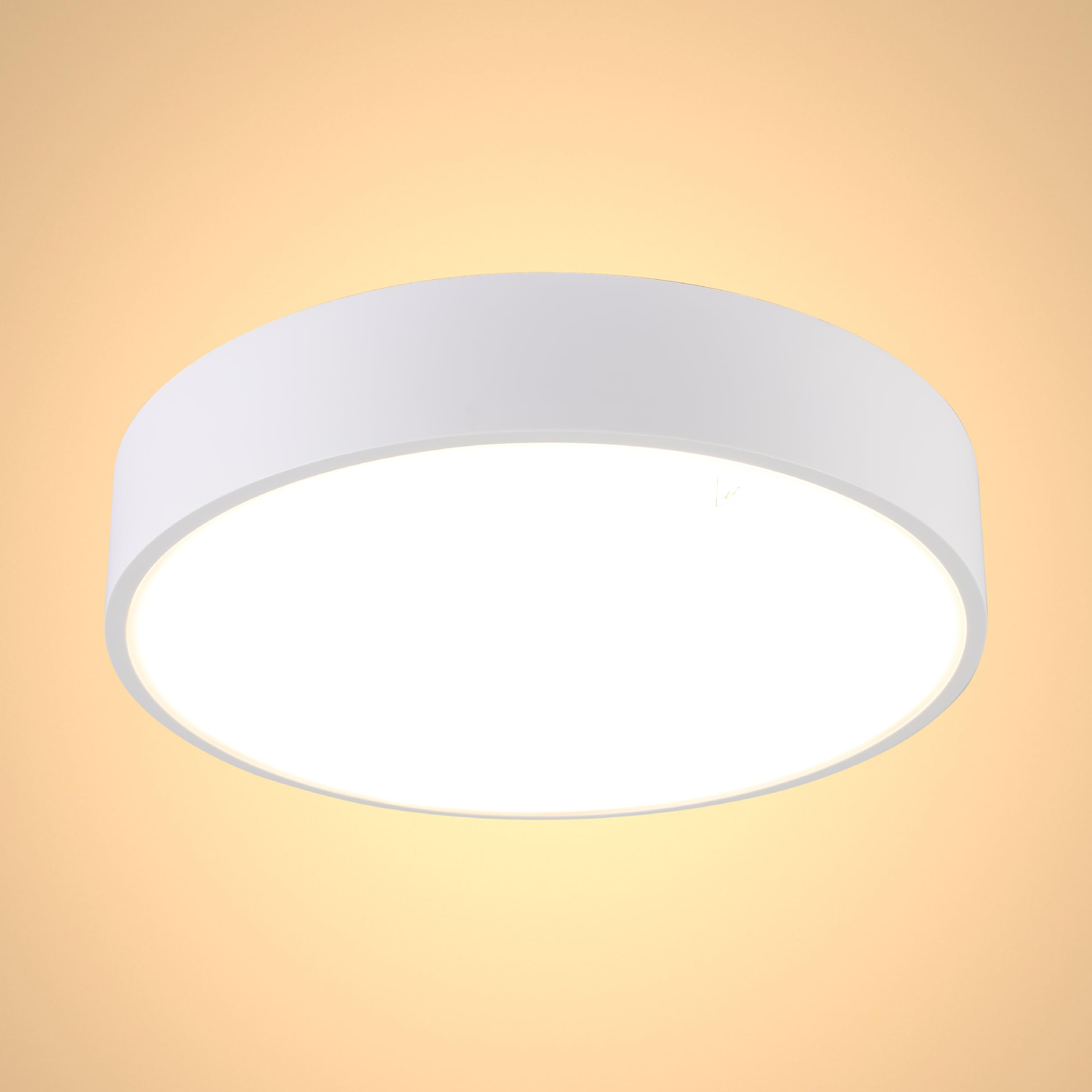 TEKLED Sleek LED Bulkhead Light | Bathroom IP65 Waterproof 24W 4000K 2600lm Cool White CCT | Large Flush Ceiling Light | Interior Exterior Adjustable Wall or Ceiling Mounting Fitting -Round