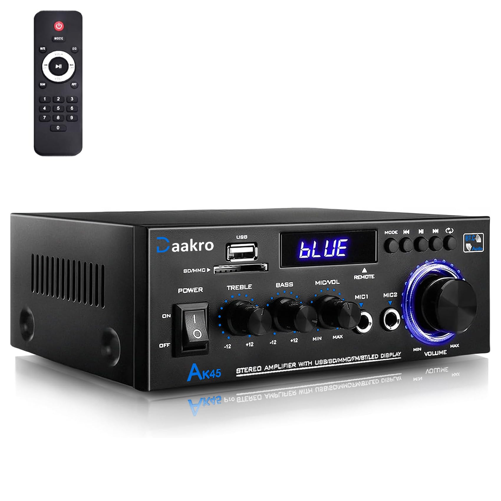 Photo 1 of Daakro 2025 New Upgrade AK45 Home Audio Amplifier,Bluetooth Stereo Receivers,Rated Power 50W+50W Amp, TPA3116 2 Channel Power Amplifier for Home Audio Outdoor Stereo Receiver for Passive Speakers