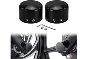 HDBUBALUS Motorcycle Front Axle Cap Nut Covers Caps Fit For Harley Touring Electra Road Street Glide Softail Dyna Sportster 883 1200 2008-Later Black