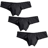 HOOFESAN Men's Underwear Micro Modal Bikini Briefs Low Rise Half Back Coverage Silky Touch Underpants Multipack