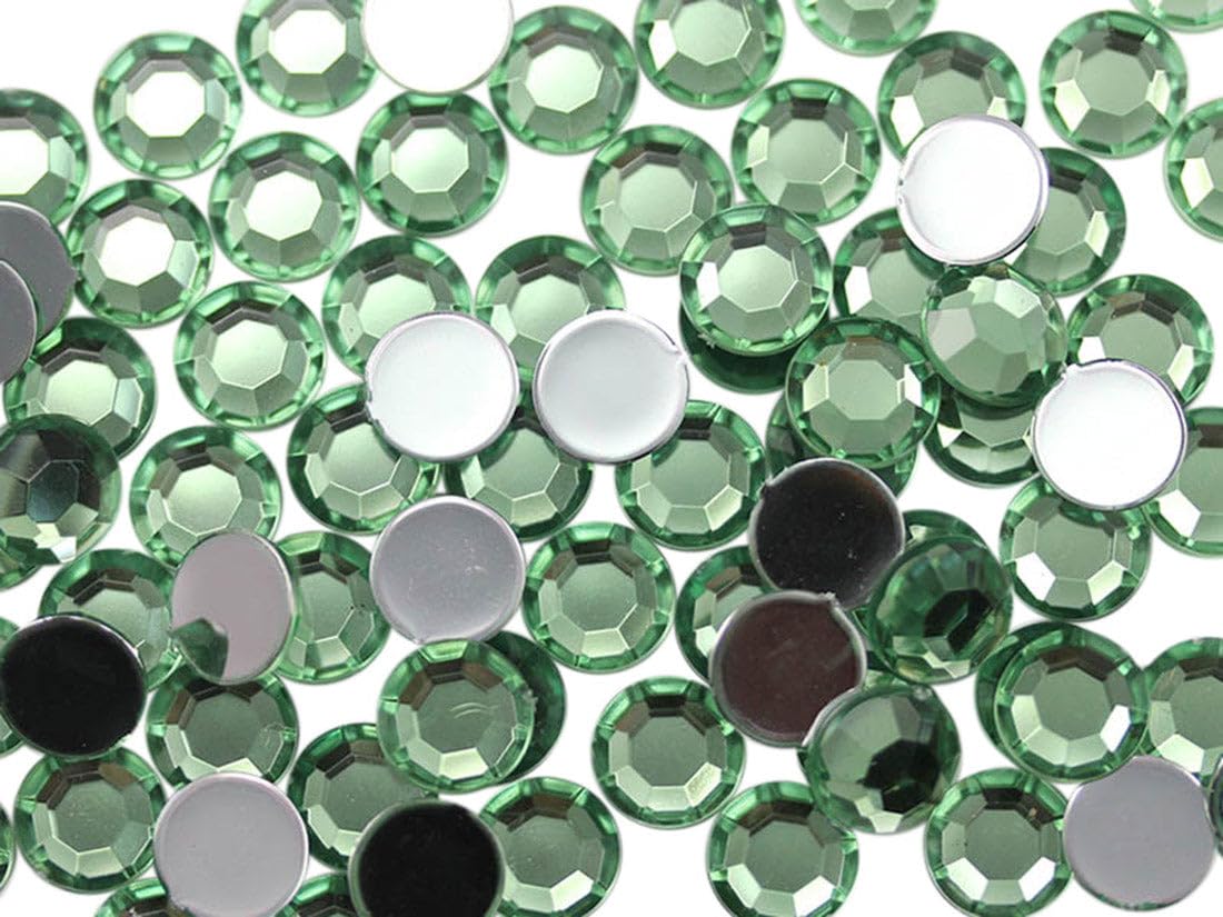 Allstarco 1000PCS 4.5-5mm SS20 Green Peridot .PD Acrylic Flat Back Rhinestones for Jewelry Making and Face Painting Card Making Embelishments Plastic Crafts Gems — image 1