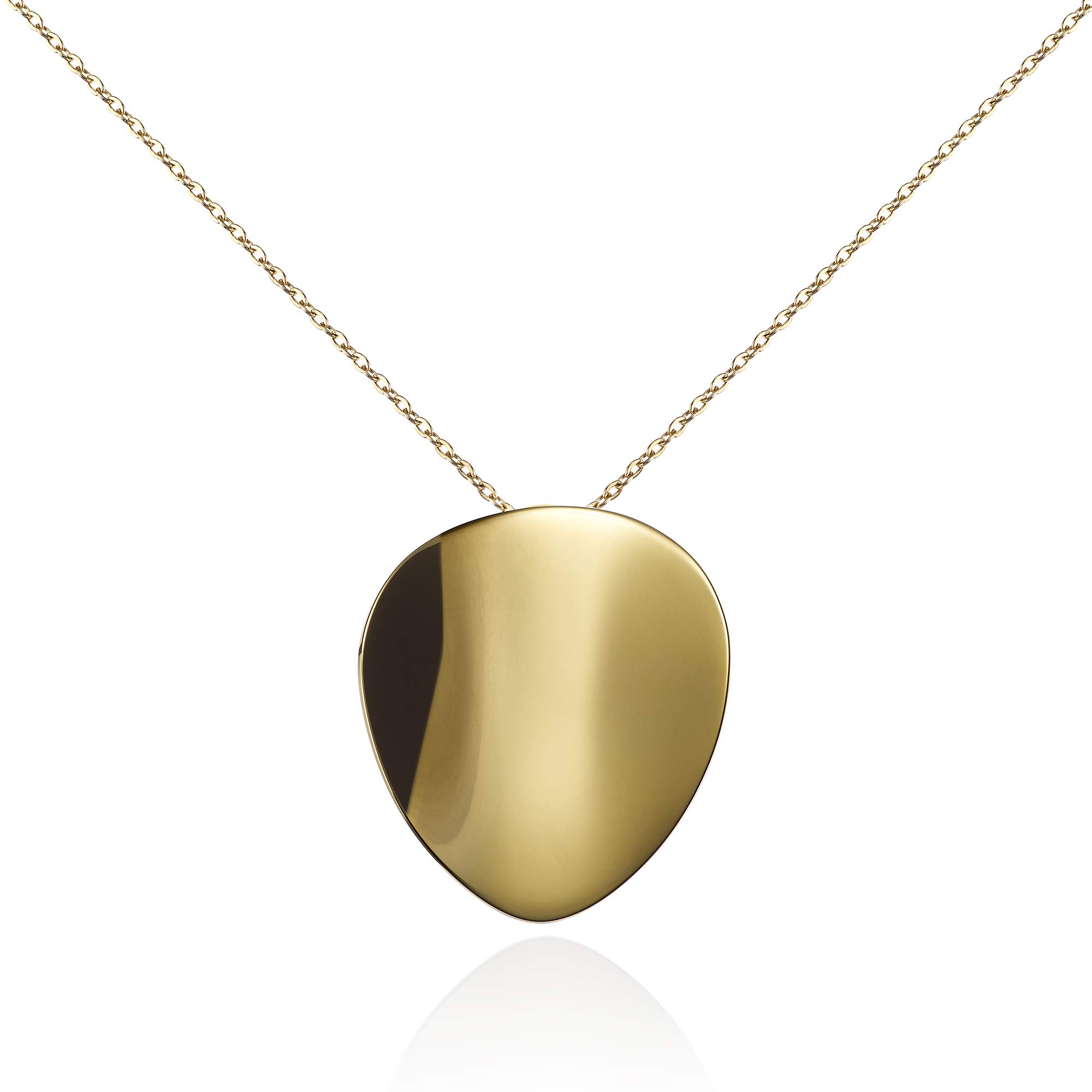 Namana Large Mirror Pendant Necklace for Women. Designer Gold Necklace for Women. Statement Necklace for Women with Gift Box