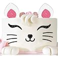 Cat Cake Topper Set With Ears & Eyelashes - Glitter Decor For Cat Themed Birthday Party - View #12