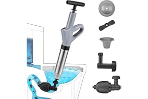 MaxxGeek Toilet Plunge Blaster, High Pressure Toilet Plunger, High-Pressure Air Drain Blaster Plunge Blaster Multi-drain Unclogger for Toilets, Bathroom Floor, Drain Sinks and Plumbing Clogs.