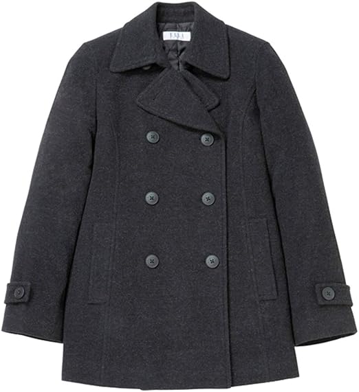 Amazon Co Jp エル エコール スクールコート女子用 スクールコート 裏キルト軽量ピーコート カンコー学生服 M チャコール 02 服 ファッション小物