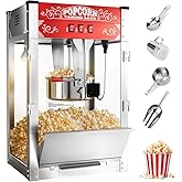 ELOMBR 16 Oz Commercial Popcorn Machine, Movie Theater Popcorn Machine, Red Tabletop Pop Corn Machine with 3-Switch Control &amp; Steel Frame Tempered Glass Doors