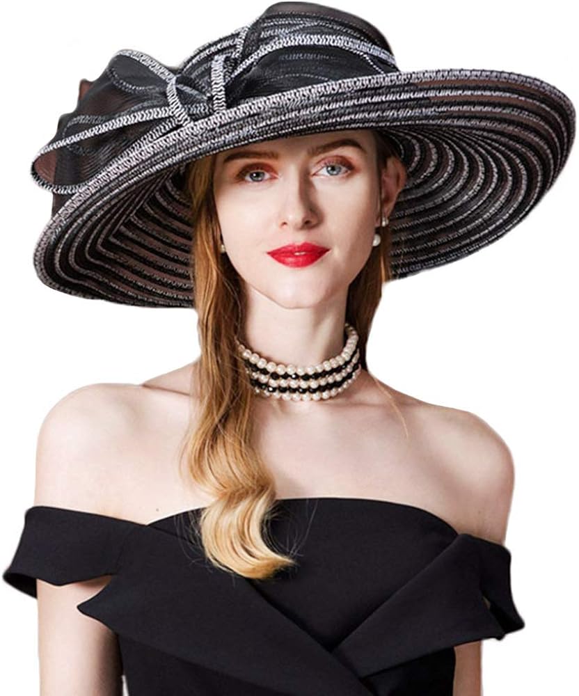 black floppy wedding hat
