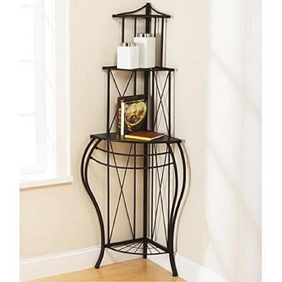 Mainstays 4-Shelf Corner Bakers Rack, Black – Stylish Storage
