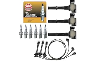 Yoshi Motors Ignition Coil Pack & NGK Spark Plug + Wireset Replacement For Toyota Tundra 4Runner T100 Tacoma 3.4 V6 1995 1996 1997 1998 2000 2001 2002 2003 2004 UF156 GN10184 9091902212 90919-02212
