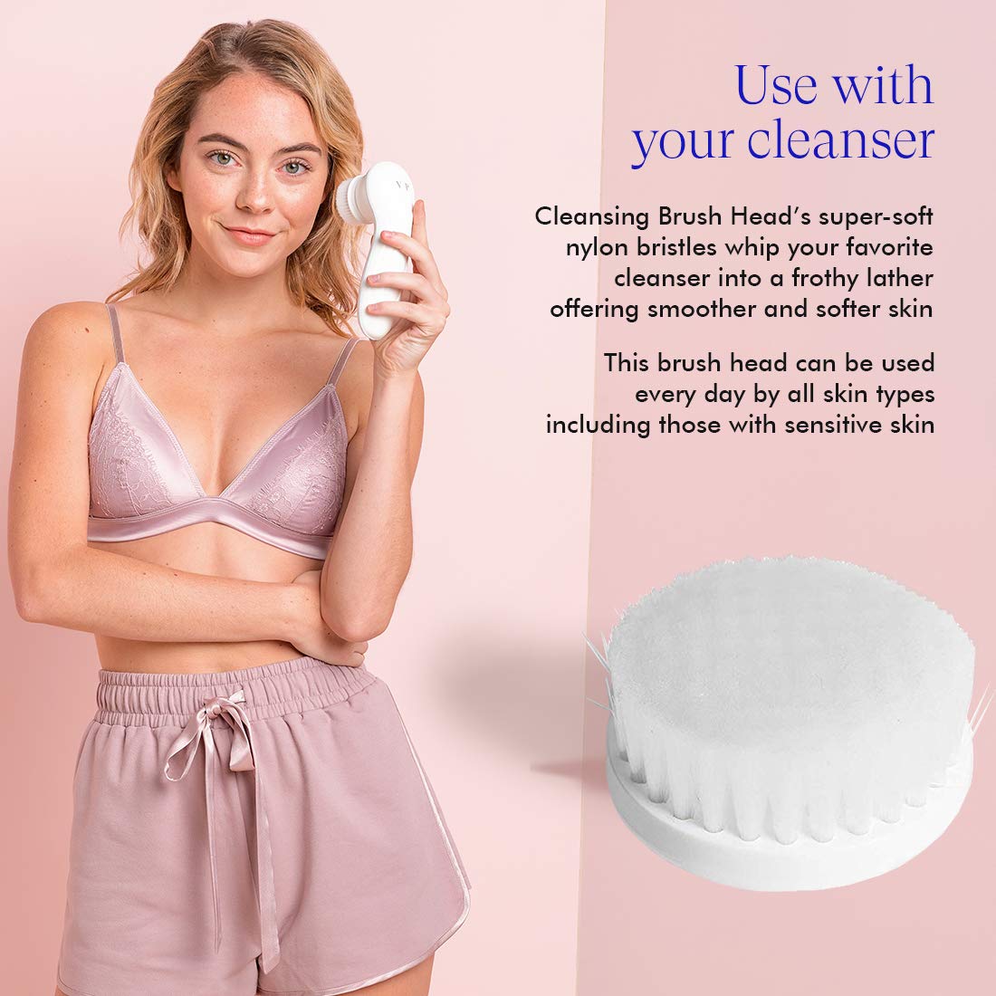 Vanity Planet Replacement Exfoliating Facial Brush Head compatible with Spin for Perfect Skin, Water Resistant, Quick-Drying, Replacement Exfoliating Brush: Beauty