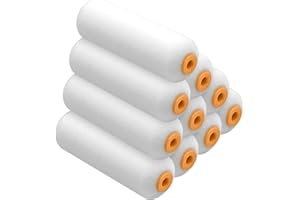 Kingorigin - Foam Paint Roller, 10 Pack, 4 Inch High Density Foam Roller, Mini Paint Roller Covers for Smooth Paint Application, No Lint Shedding on Walls, Cabinets, Doors