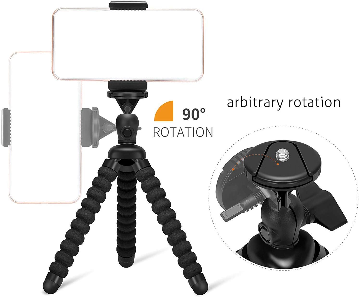 Ailun Digtal Camera Tripod Mount Stand Camera Holder for iPhone 11/11 Pro/11 Pro Max/X Xs XR Xs Max 8 7 Plus Digtal Camera Galaxy s20, s20+ S20Ultra s10 Plus S9+ Note 10 Camera and More Black: Electronics