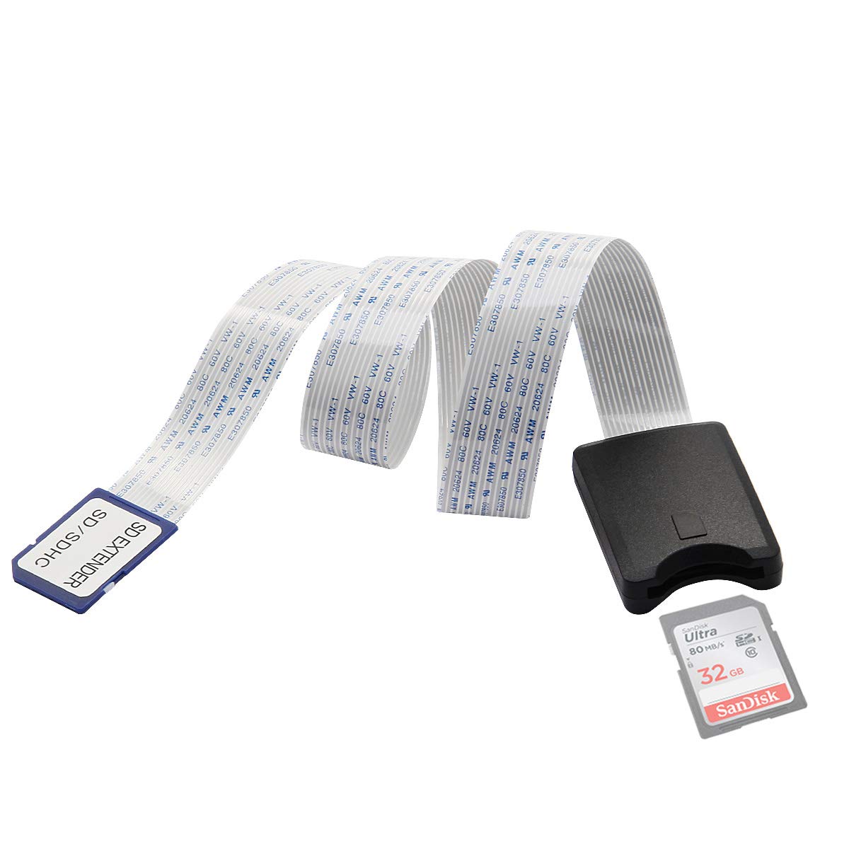 LANMU SD Card Adapter Convertor - SDHC/SDXC Extension Cable for Raspberry Pi, GPS, DVD, LED, Wild Camera