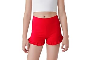 JOCMIC Girls Dance Athletic Shorts High Waisted Gymnastics Cartwheel Yoga Ruffle Shorts